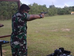 Dandim 0414/Belitung Menghadiri Latihan Menembak Pistol di Lapangan Astra Jingga Kabupaten Belitung
