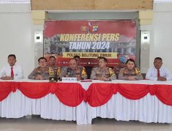 Polres Belitung Timur Gelar Konferensi Pers Akhir Tahun 2024: Kejahatan Tindak Pidana Meningkat 10 Kasus Dibanding Tahun Sebelumnya