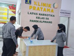 Lapas Narkotika Kelas II A Pangkalpinang Gelar Tes Urine Ke Warga Binaan