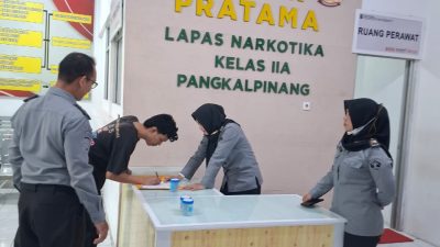 Lapas Narkotika Kelas II A Pangkalpinang Gelar Tes Urine Ke Warga Binaan