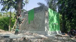 Finishing TMMD Ke-123 Kodim 1510/Sula, Bak Penampungan Air Masuki Tahap Pengecatan