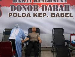 Kapolda Bangka Belitung Langsung Pimpin Kegiatan Donor Darah Untuk Bantu PMI